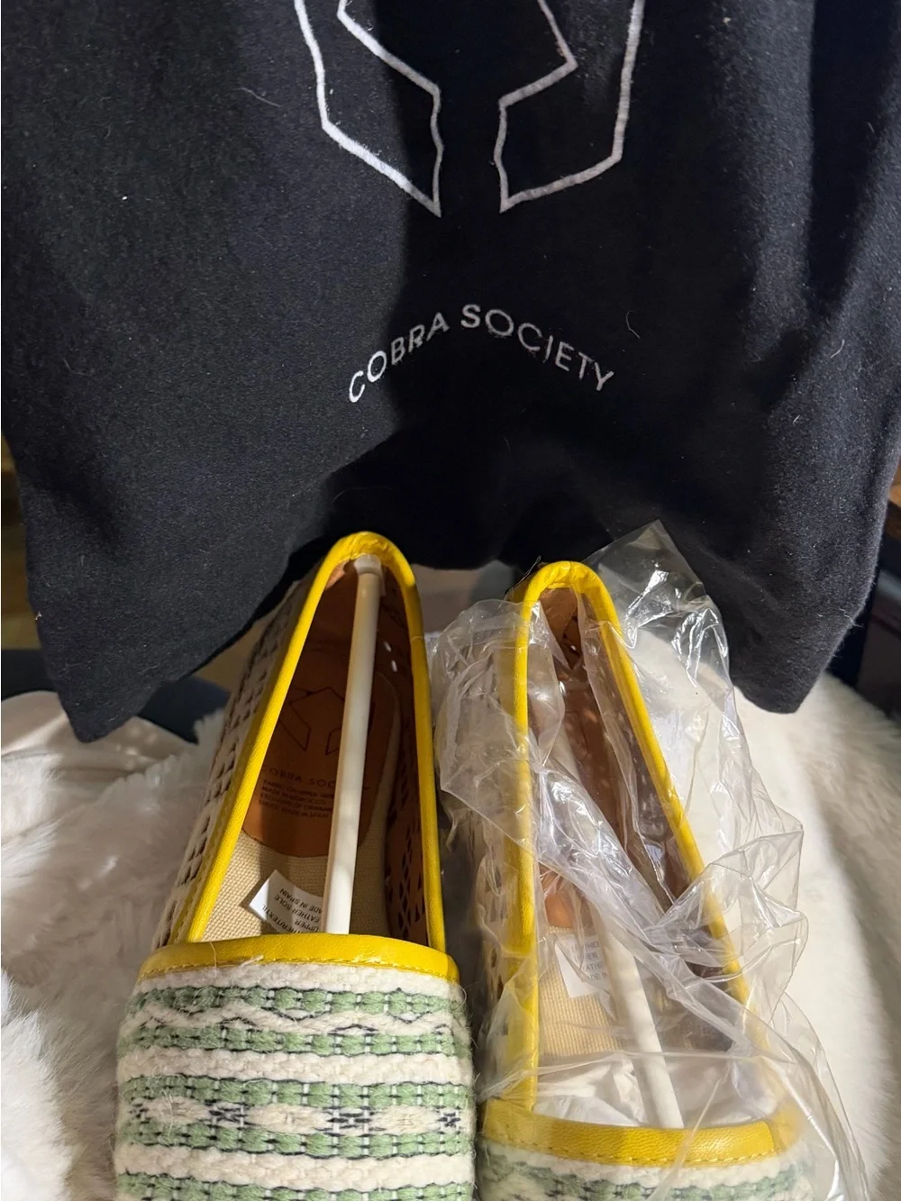 Cobra Society Molly Laser-Cut Leather & Woven Tapestry Espadrille Flats EU36